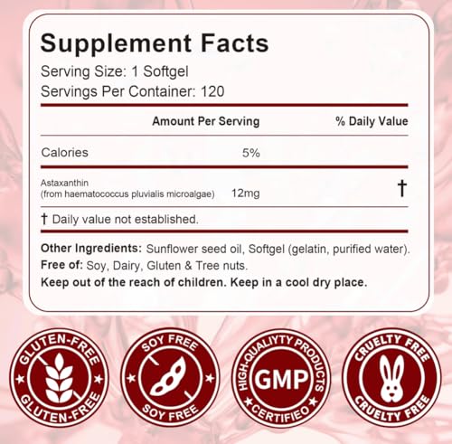 Astaxanthin 12mg - 120 Softgels