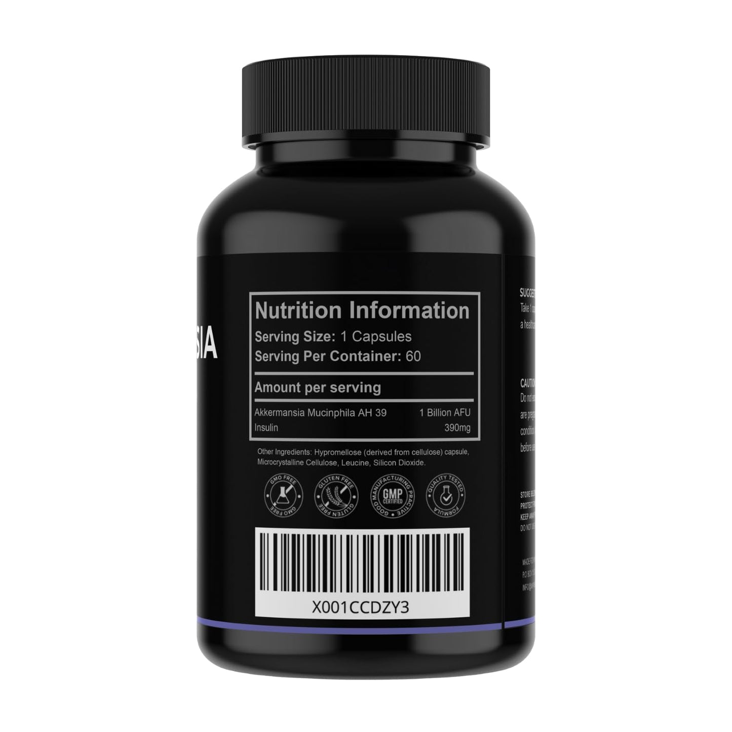 Akkermansia Muciniphila 1 Billion AFU Probiotic Capsules with Prebiotic Inulin Fibre